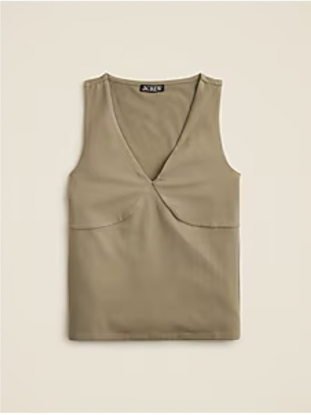 NWT J. Crew Stretch Cotton Blend V Neck Sleeveless Tank Top in Dusty Fatigue